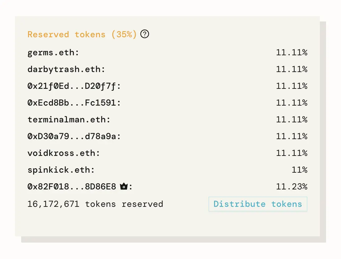 Reserved token allocation for Lexicon Devils on Juicebox