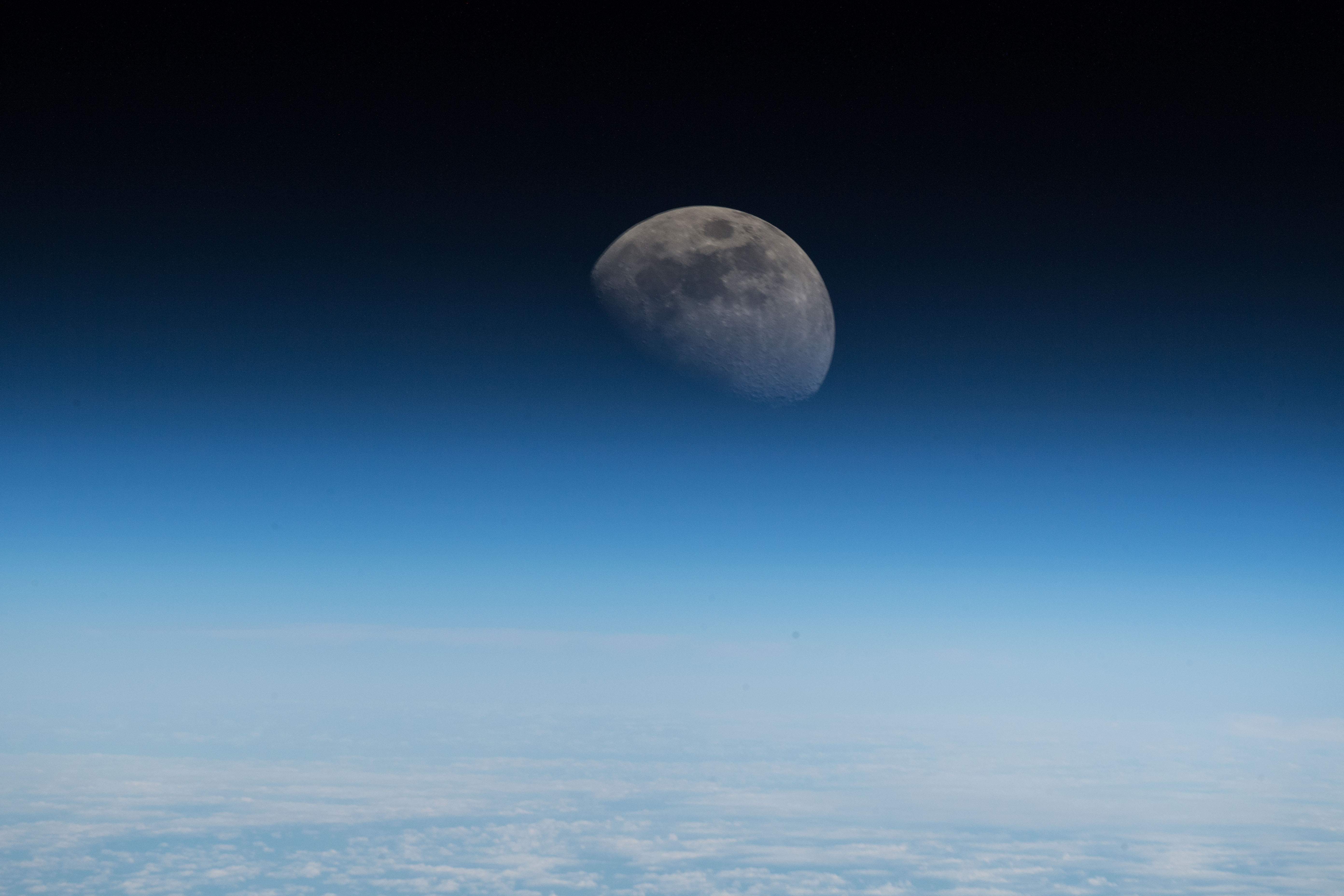 The Moon as seen from the ISS, shared by European Space Agency astronaut Alexander Gerst