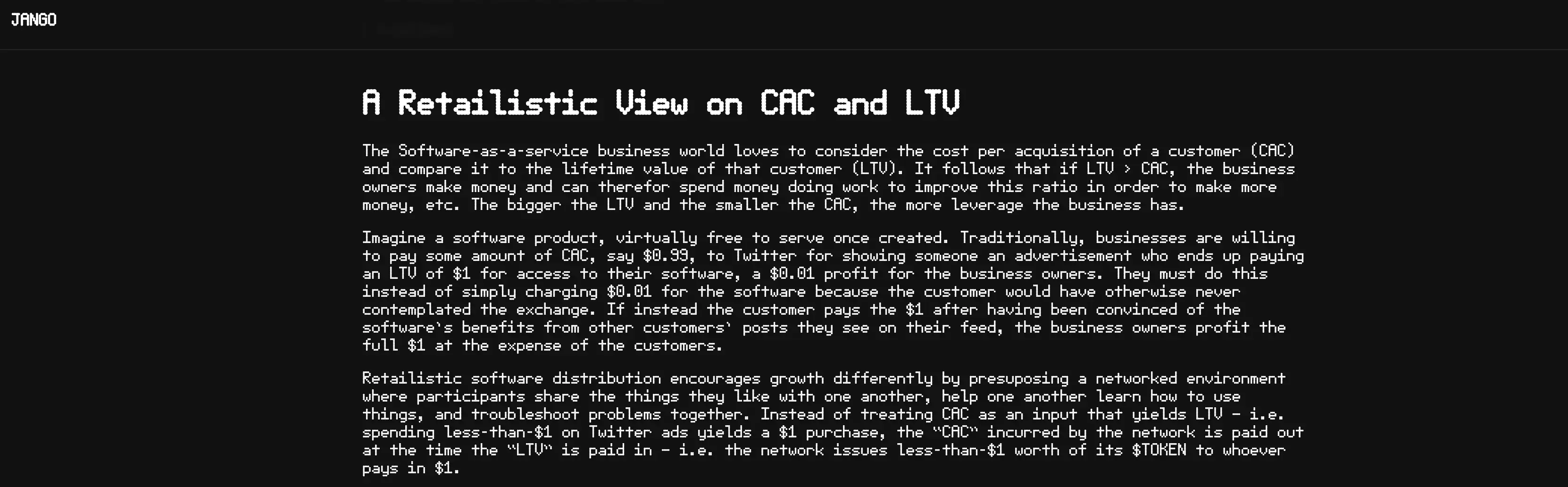 A Retailistic View on CAC and LTV