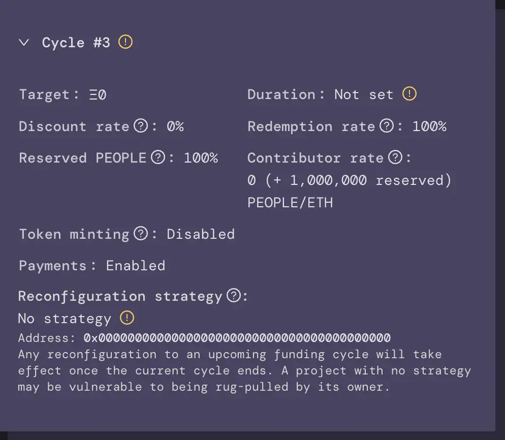 ConstitutionDAO’s configuration for Funding Cycle #3