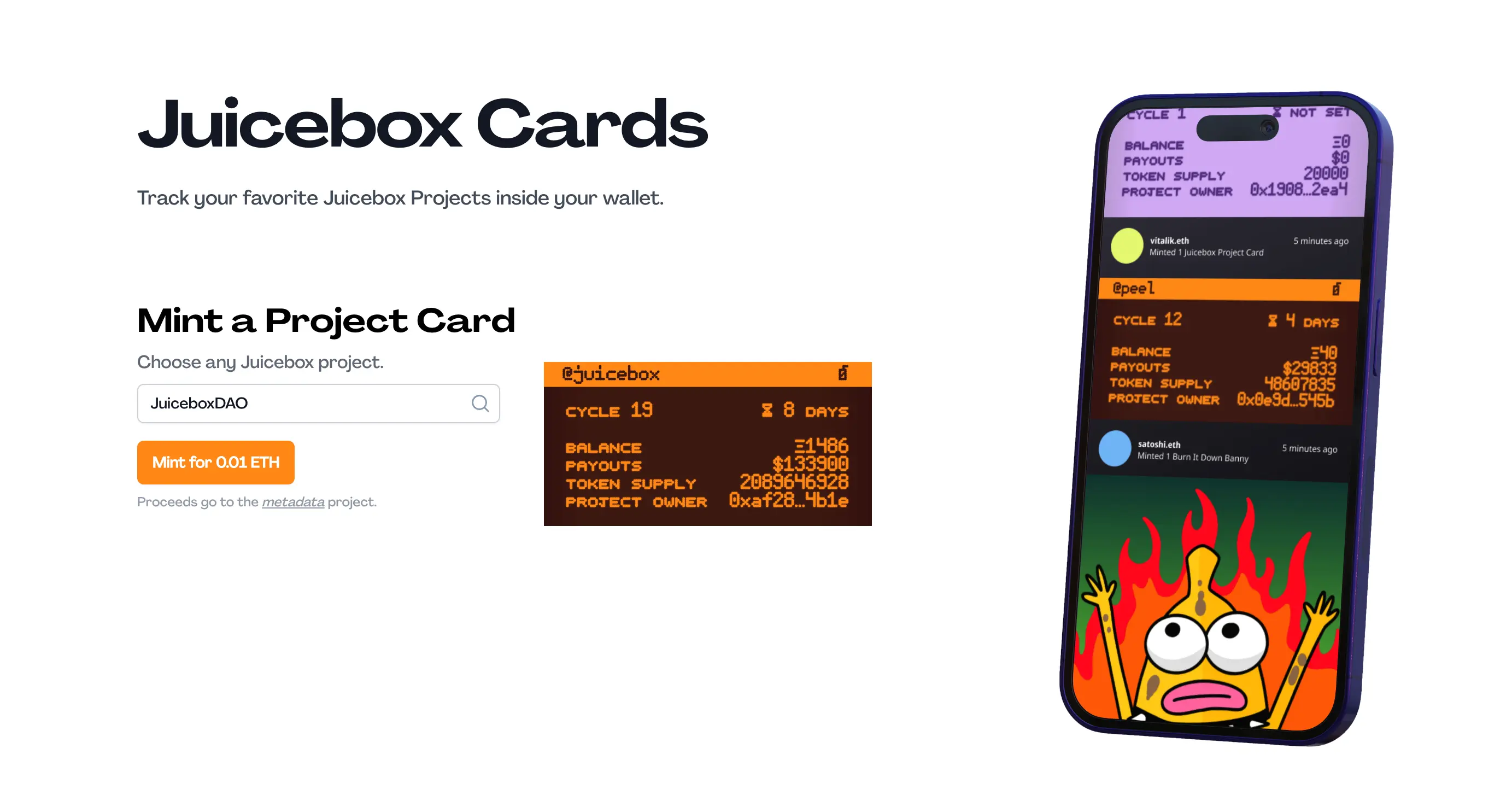 Juicebox.cards website