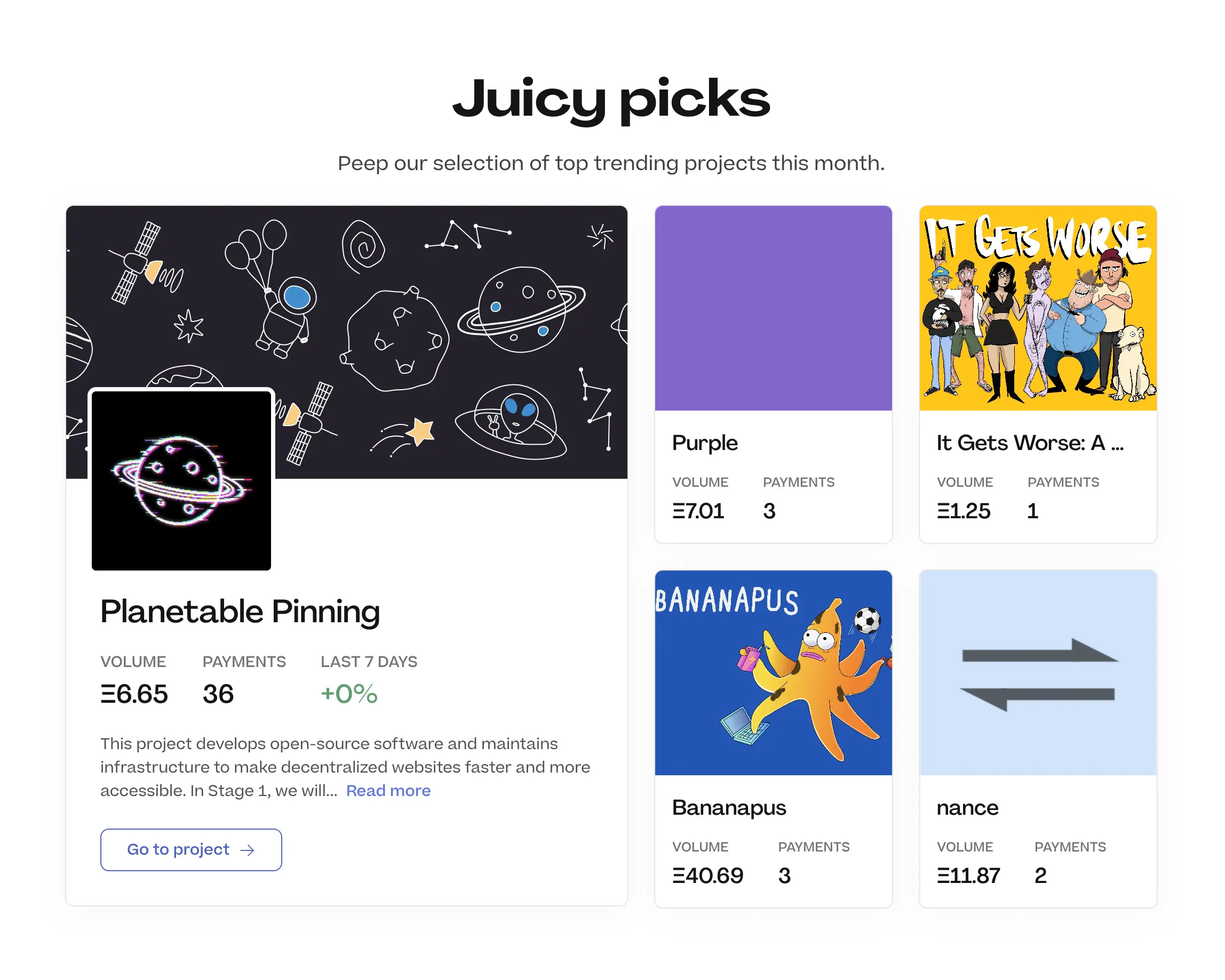 New Juicy Picks section