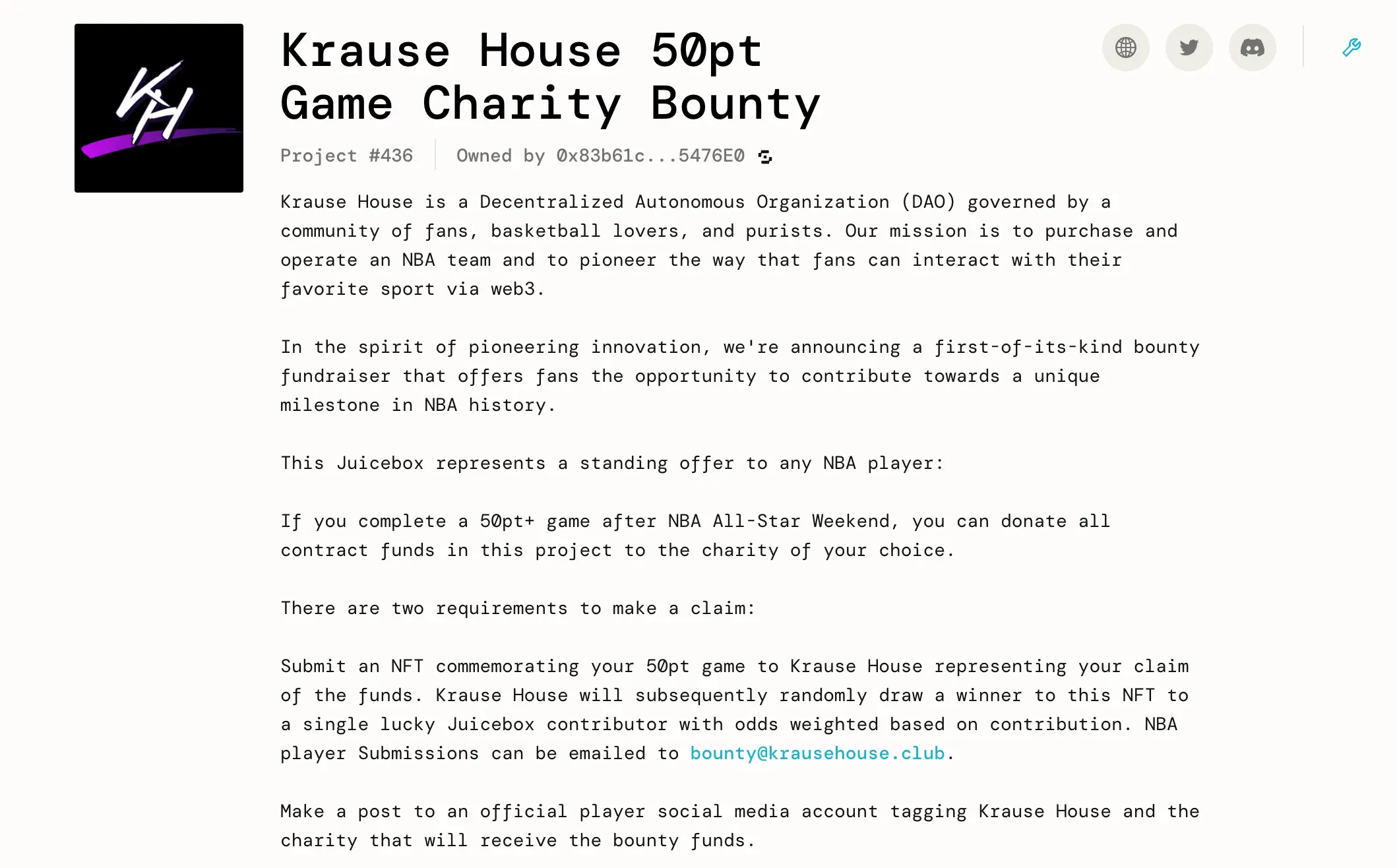 project page of Krause House project