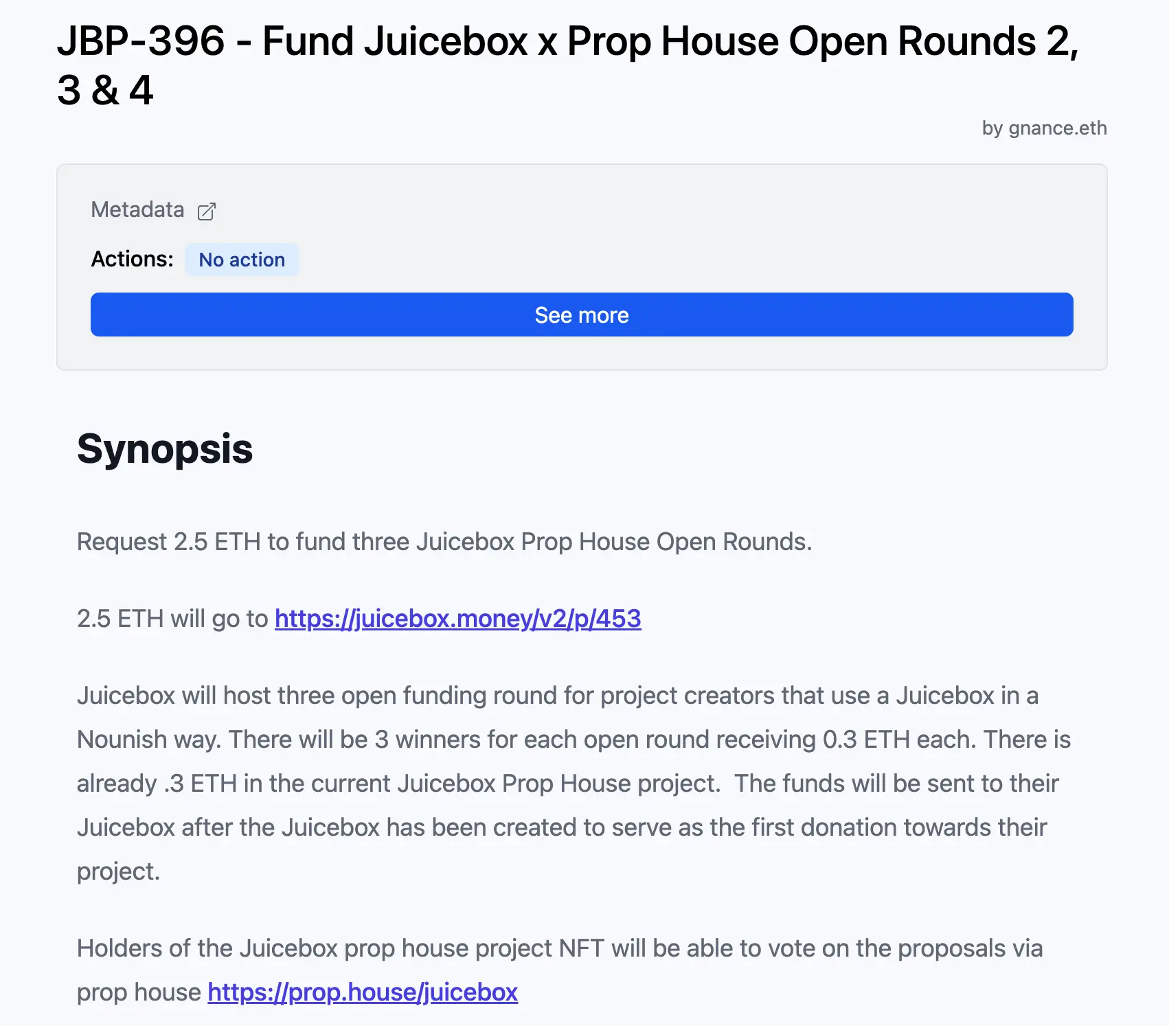Proposal to fund more open rounds on prop house