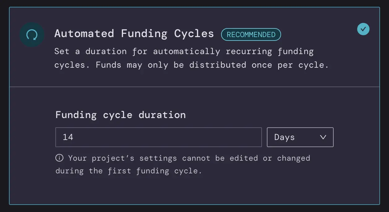 automated funding cycles