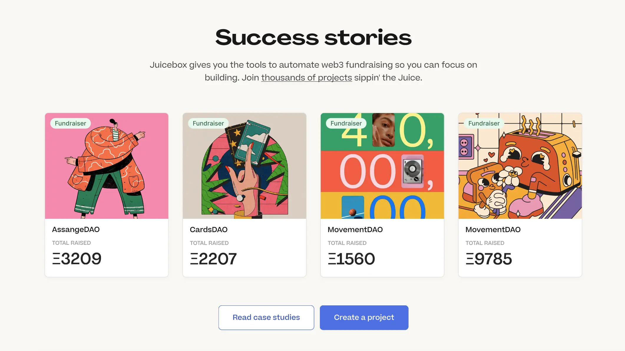 success stories section of new design