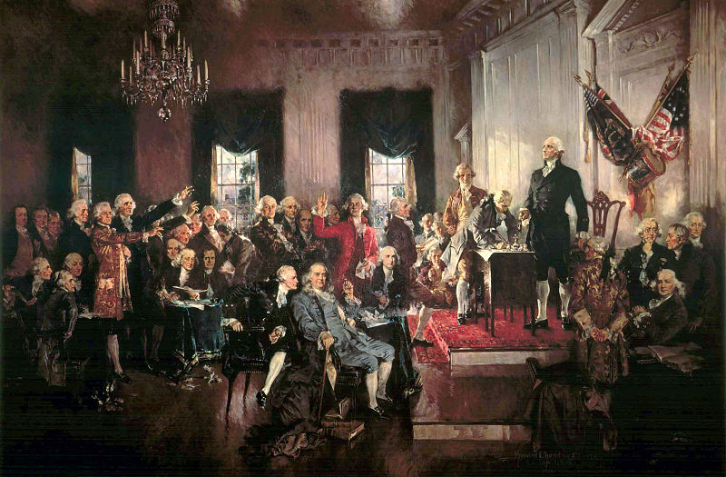 Signing of the Constitution of the United States, Oil on Canvas, Howard Chandler Christy (1940)